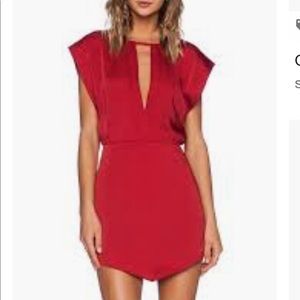 NBD deep red mini dress